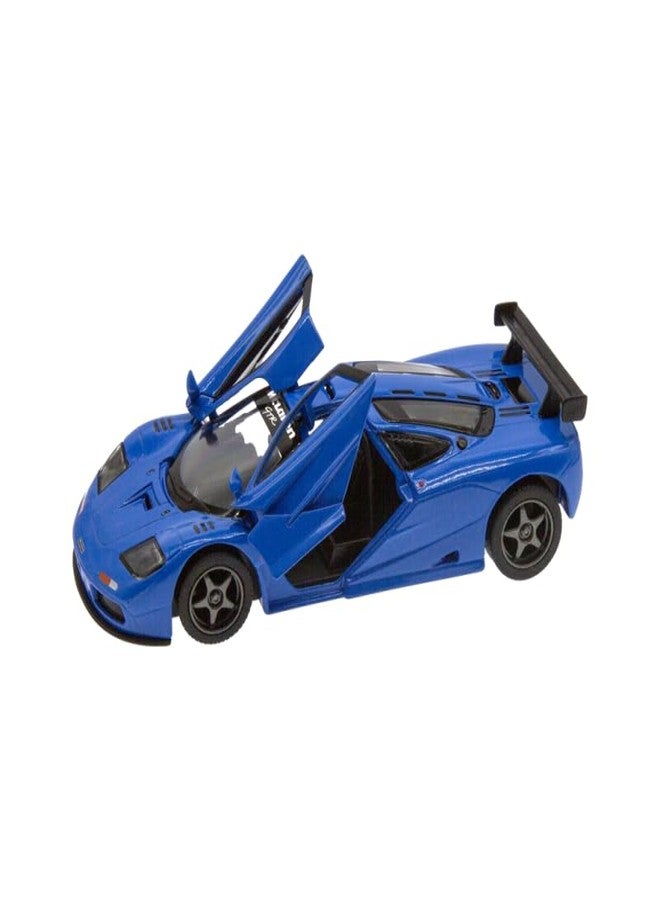 ماياترا سيارة لعبة مصبوبة من المعدن من إنتاج شركة ماياترا كينز مارت عام 1995، طراز ماكلارين إف 1 جي تي آر، بمقياس 1:34 (أزرق). - Image 2